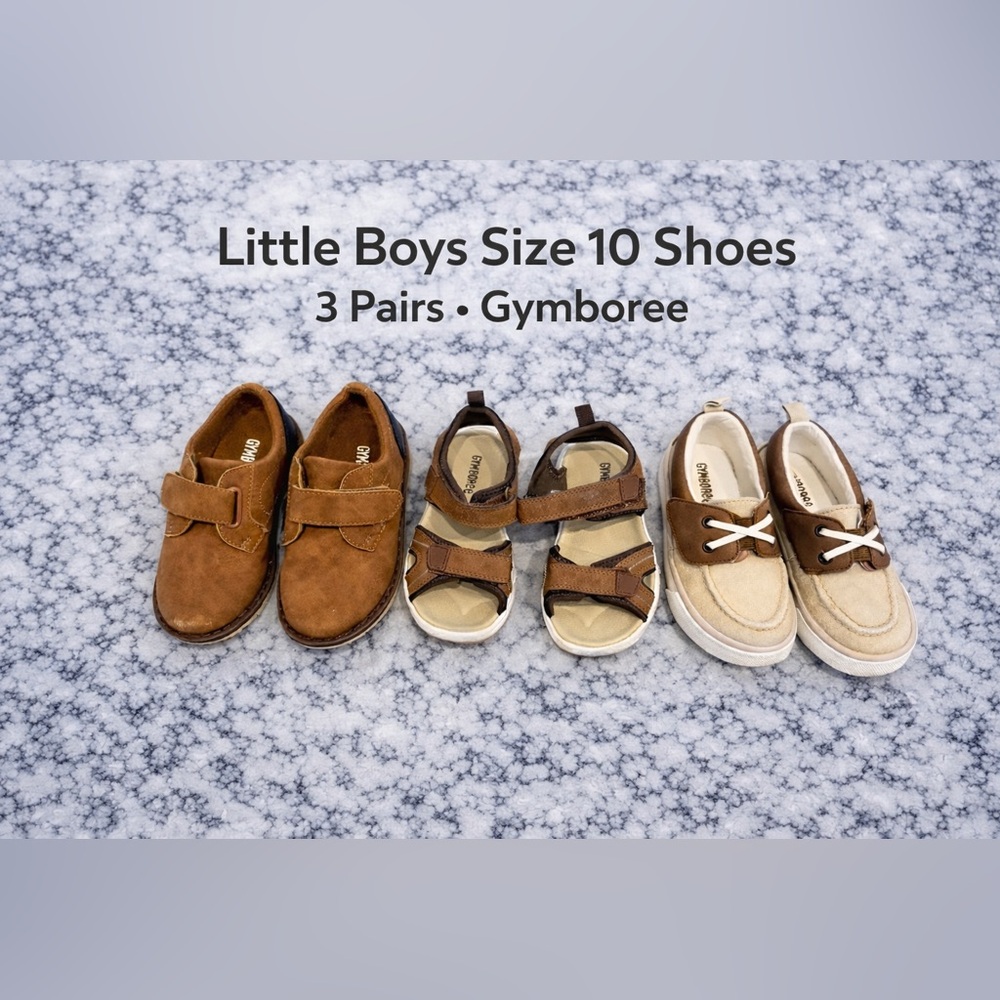 Gymboree Boys Shoes Size 10 Bundle 3 Pairs Sandals Dress Casual